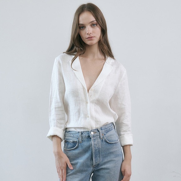 Vincent James Hutton Button Front Linen Shirt - Picture 1 of 9